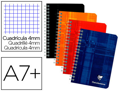 CARNET CLAIREFONTAINE RELIURE INTGRALE PAPIER VLIN VELOUT COUVERTURE PELLICULE LAVABLE 9X14CM 100 PAGES 90G 5X5MM