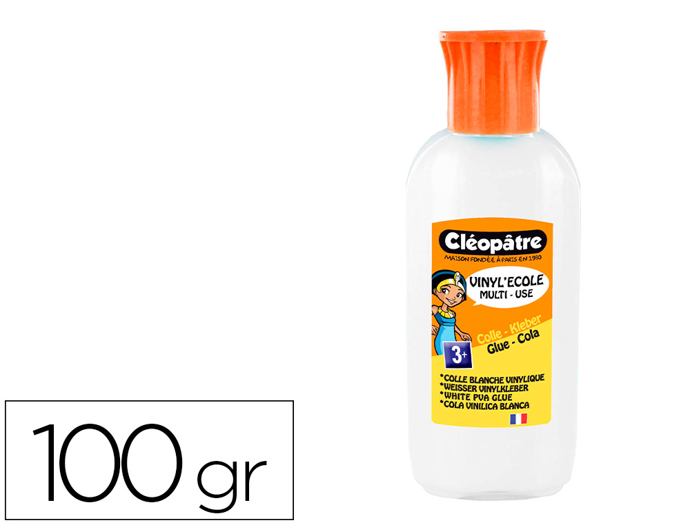 COLLE VINYLIQUE CLOPTRE BLANCHE TOUS TYPES TRAVAUX USAGE MAISON BUREAU NETTOYAGE FACILE SANS SOLVANT FLACON 100ML