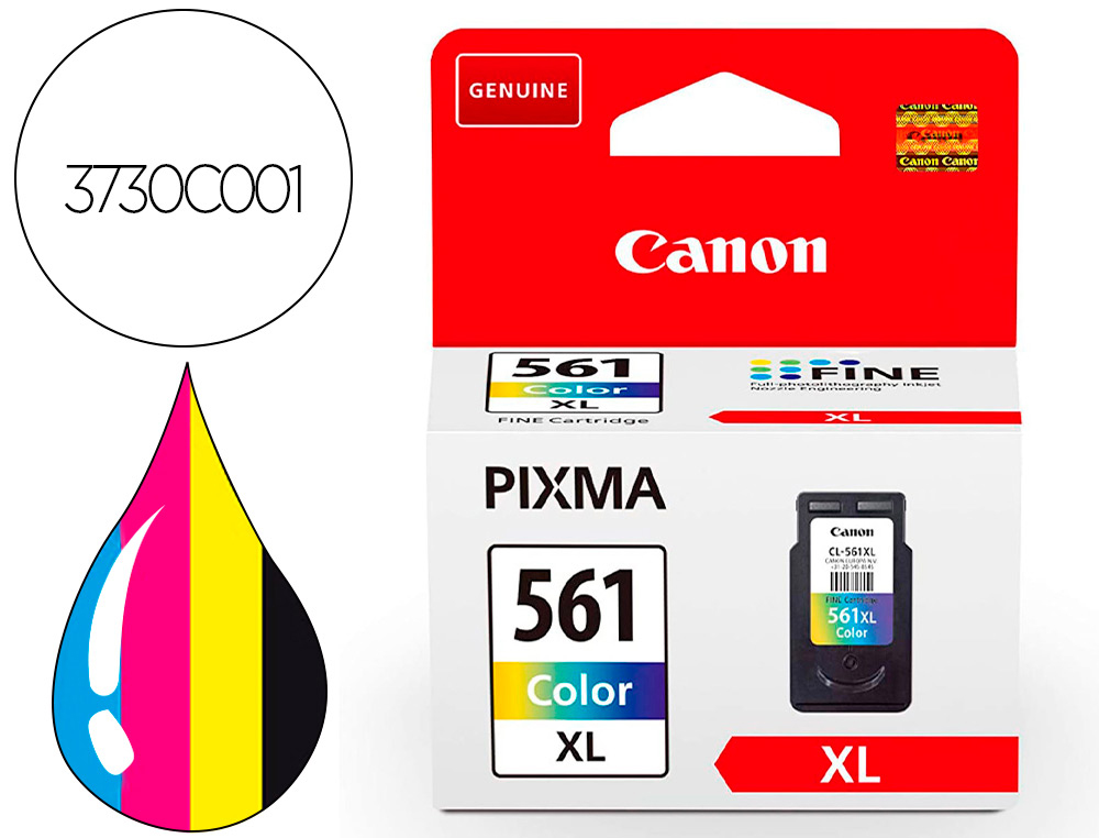 CARTOUCHE CANON 561XL POUR PIXMA TS5350 / TS5351 /       TS5352 / TS5353 COULEURS CMY  300 PAGES