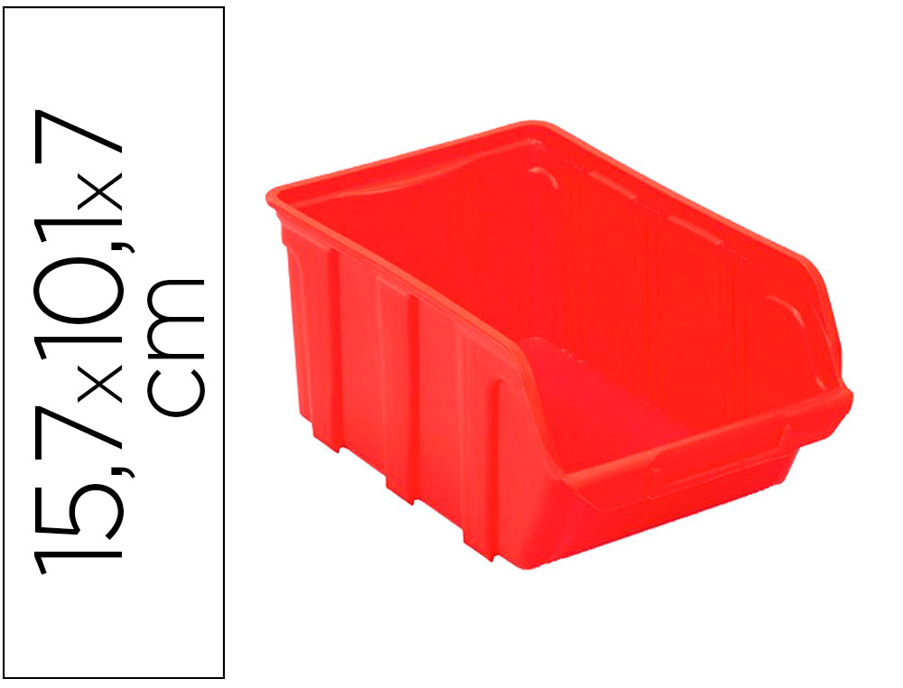 BAC A BEC VISO POLYPROPYLENE EMPILABLE RESISTANT GRANDE    OUVERTURE PORTE-ETIQUETE      15,7X10,1X7CM    ROUGE