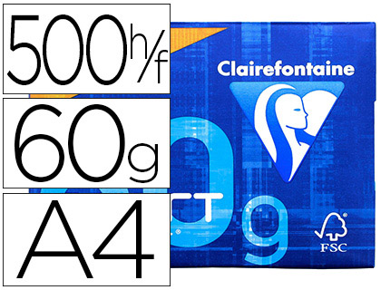 PAPIER CLAIREFONTAINE SMART PRINT A4 60G/M2 GROS TIRAGE BLANCHEUR 168 OPACIT 87 RIGIDIT 70 500 FEUILLES