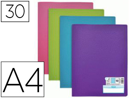 PROTGE-DOCUMENTS ELBA MEMPHIS PP COUVERTURE SEMI-RIGIDE 30 POCHETTES 60 VUES A4 210X297MM COLORIS ASSORTIS STYLE