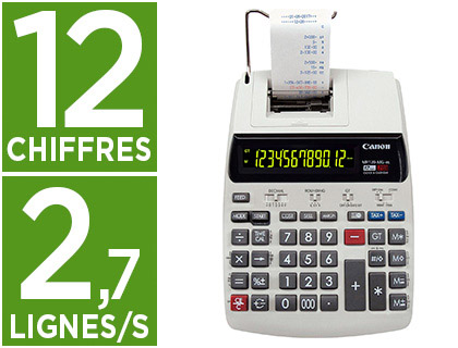 CALCULATRICE IMPRESSION BICOLORE CANON MP120 12 CHIFFRES FONCTION HORLOGE ET CALENDRIER